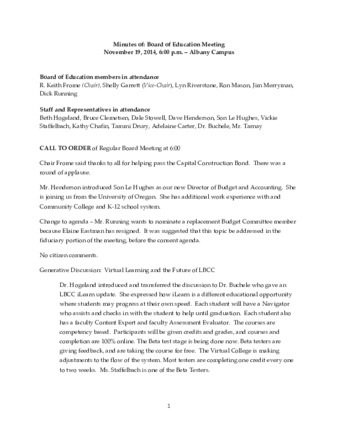 Board of Education Minutes 11-19-14 thumbnail