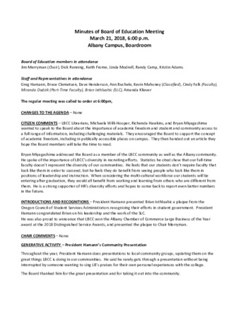 Board of Education Minutes 3-21-18 Miniaturansicht