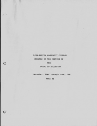 Board of Education Minutes - December 1966 to June 1967 - Book #1 thumbnail