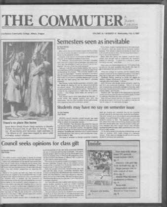 Commuter - Feb. 4, 1987 - Volume 18, Edition 14 thumbnail